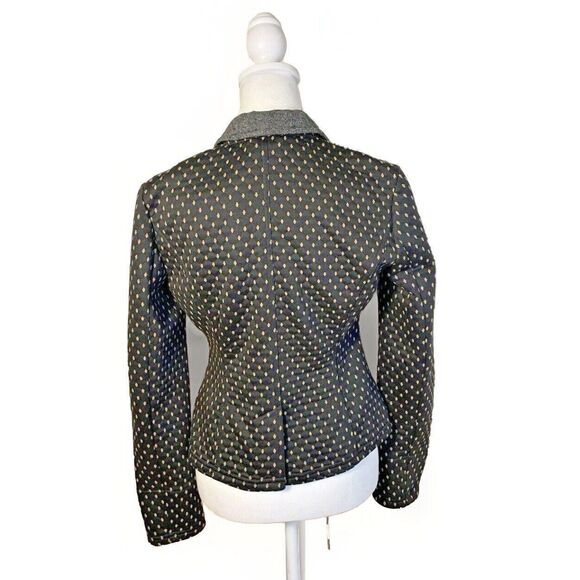 Free People Preppy Diamond Quilted Knit Tweed Polka Dots Blazer Black Jacket  SP - Picture 4 of 14